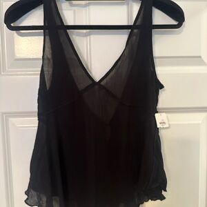 Free People Black Sheer Tank Top
